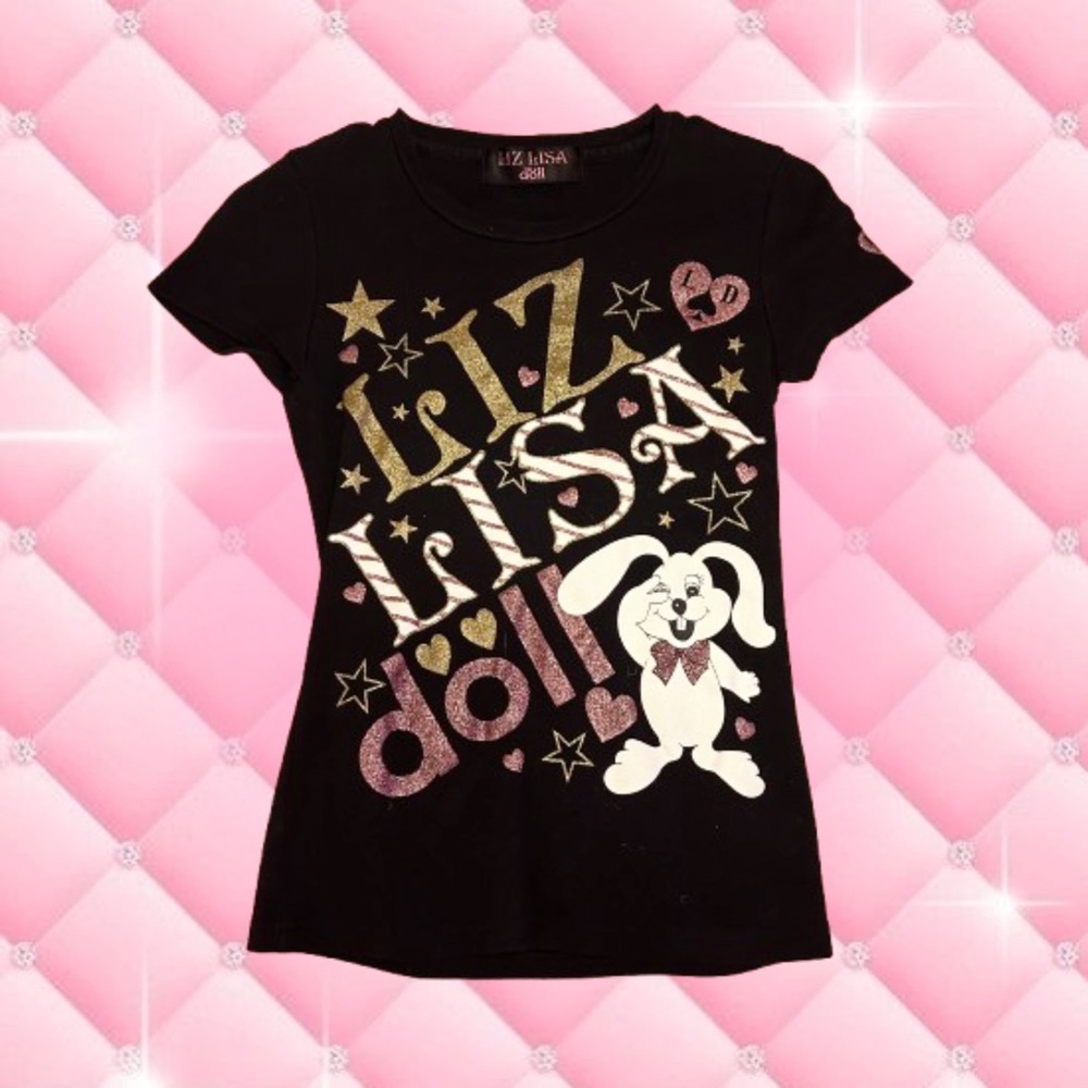 LIZ LISA gyaru glitter bunny graphic tee 🐇
